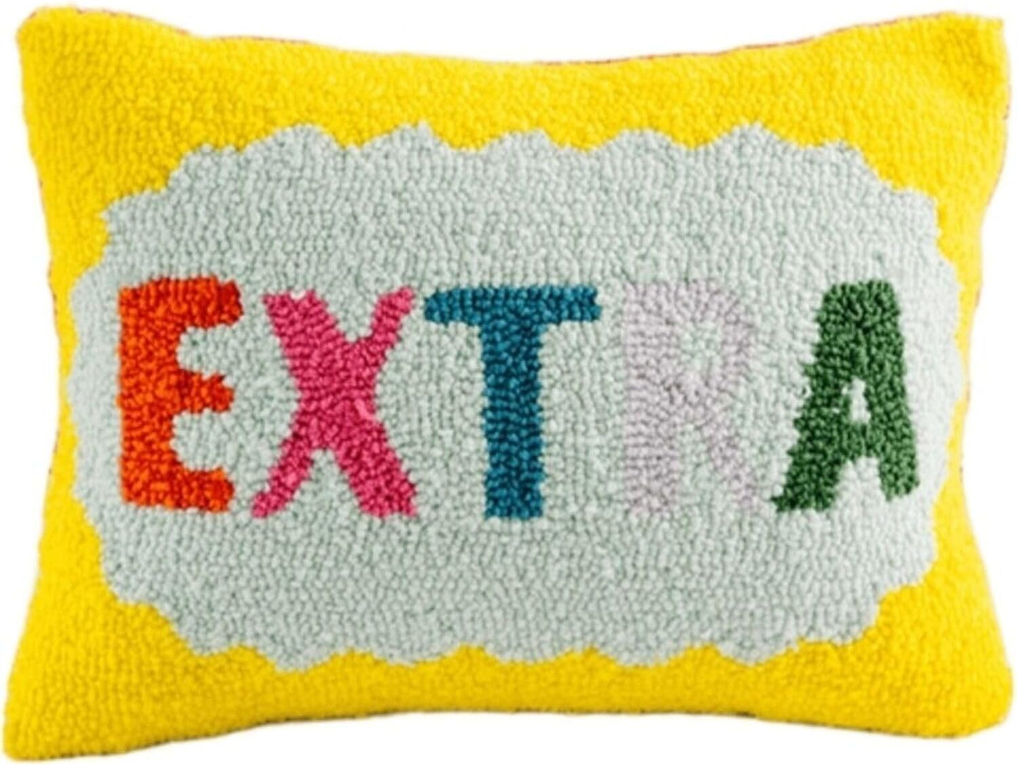 FURBISH Hook Decorative Throw Pillow - Extra - 12"x 16" - Small Embroidered Designer Pillow for Living Room, Couch, Sofa, Chair & Bed - Eclectic Home Decor