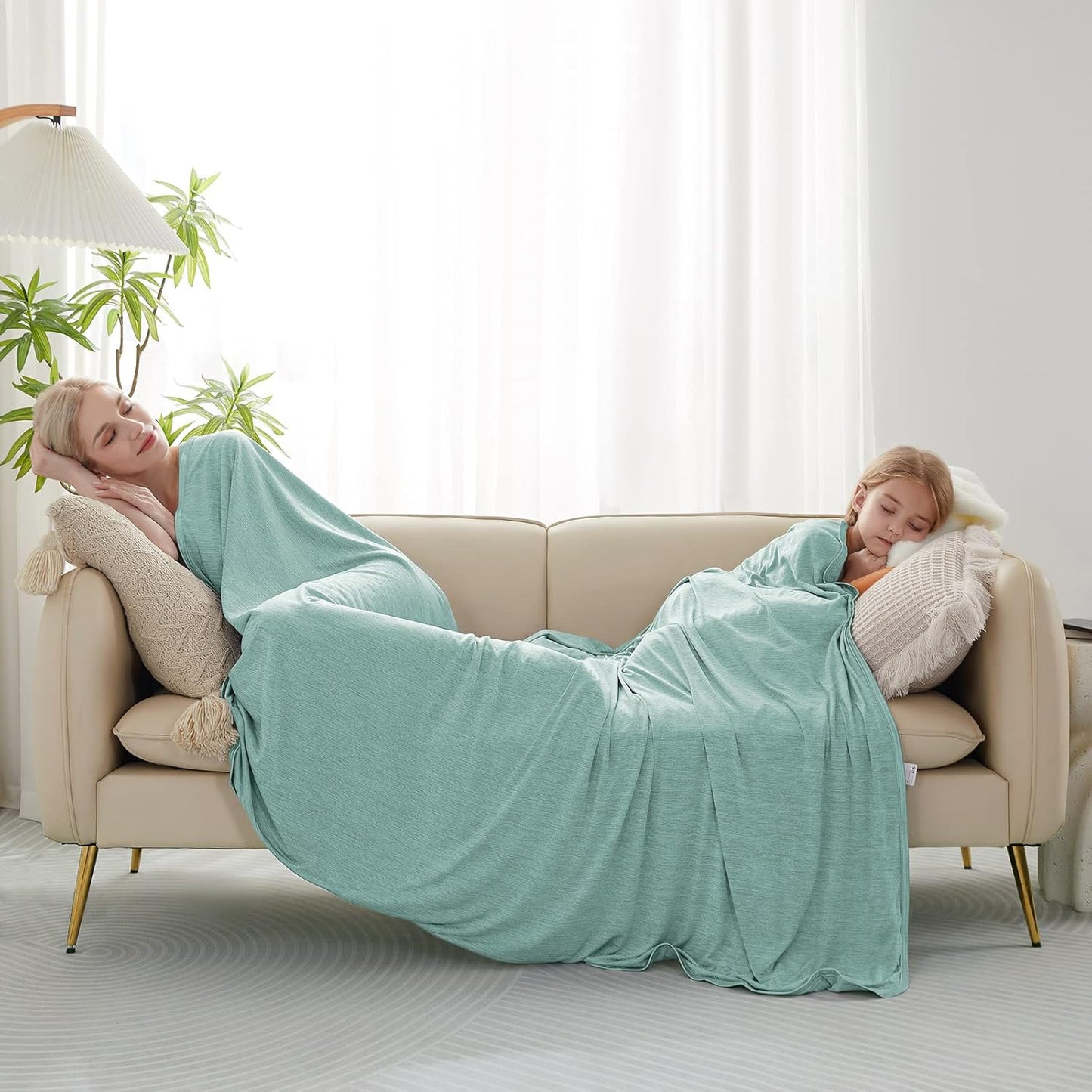 Marchpower Arc-Chill Cooling Blanket for Hot Sleepers Queen Size, Summer Blanket with Double-Sided Design, Japanese Cooling Fiber Absorbs Body Heat, Lightweight Soft