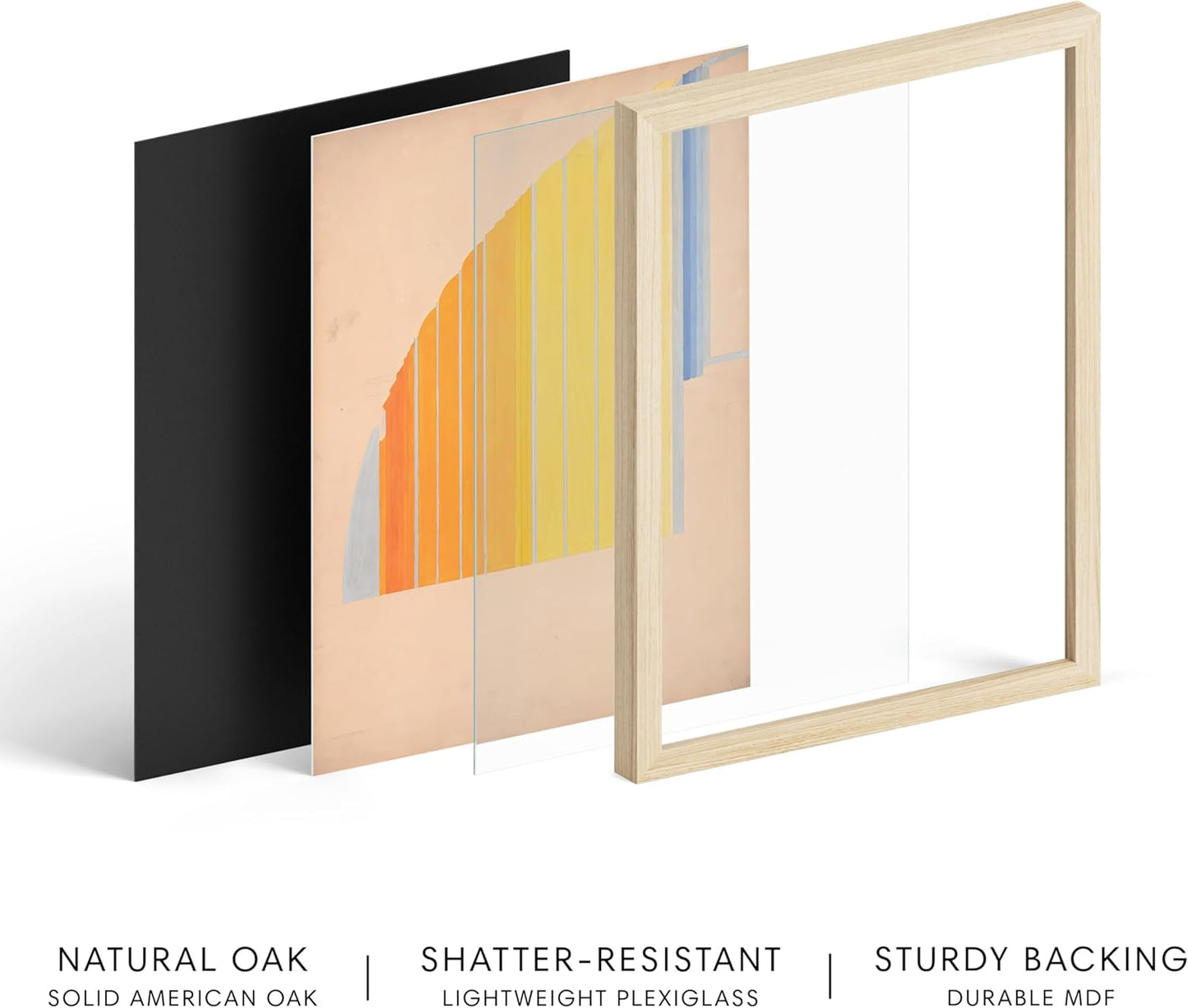 HAUS AND HUES Colorful Abstract Wall Art - Minimalist Retro Picture for Living Room Decor, Red and Pink Modern Wall Art Painting (Winold Reiss, Beige Frame, 24x36)