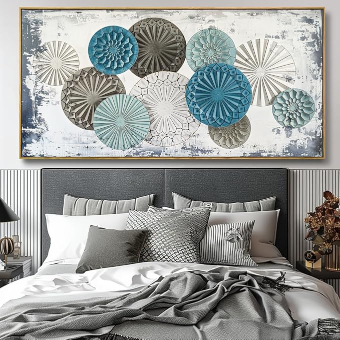 Wall Art Colorful Floral Rustic Wall Decor Canvas Painting Abstract Wall Art for Bedroom Living Room Dining Room Home Office Decor 30"x60" with Framed