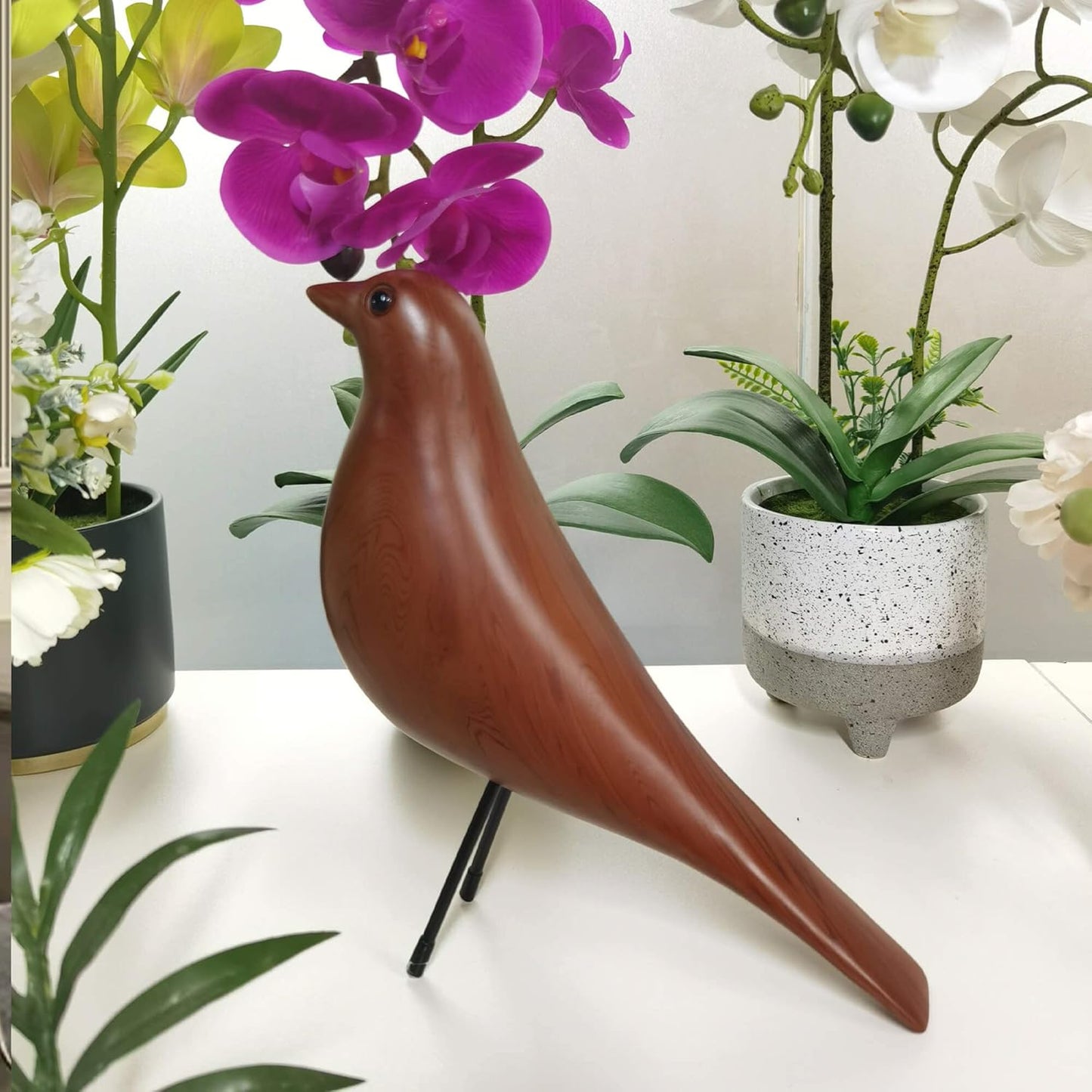 Mid-Century Home Décor House Bird - Office House Desk Dove Sculpture Pigeon Ornament Arts Gift Replica (Wood Color)…