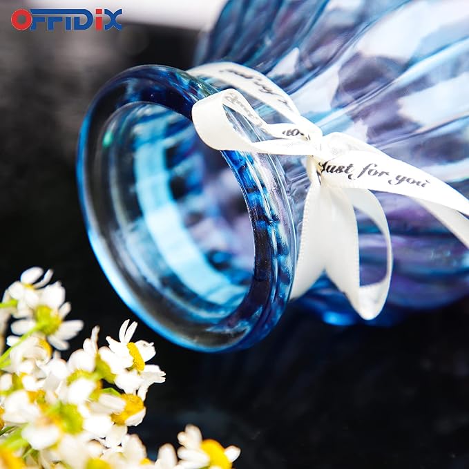 OFFIDIX Glass Vase, Gradient Multicolor Flower Vase for Weddings, Events, Decorating, Arrangements, Flowers, Office, or Home Decor