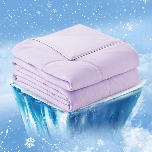 Cozy Bliss Cooling Comforter King Size, Cooling Blankets for Hot Sleepers and Night Sweats, Purple Summer Comforter for King Size Bed, Breathable Soft Lightweight Silk Smooth