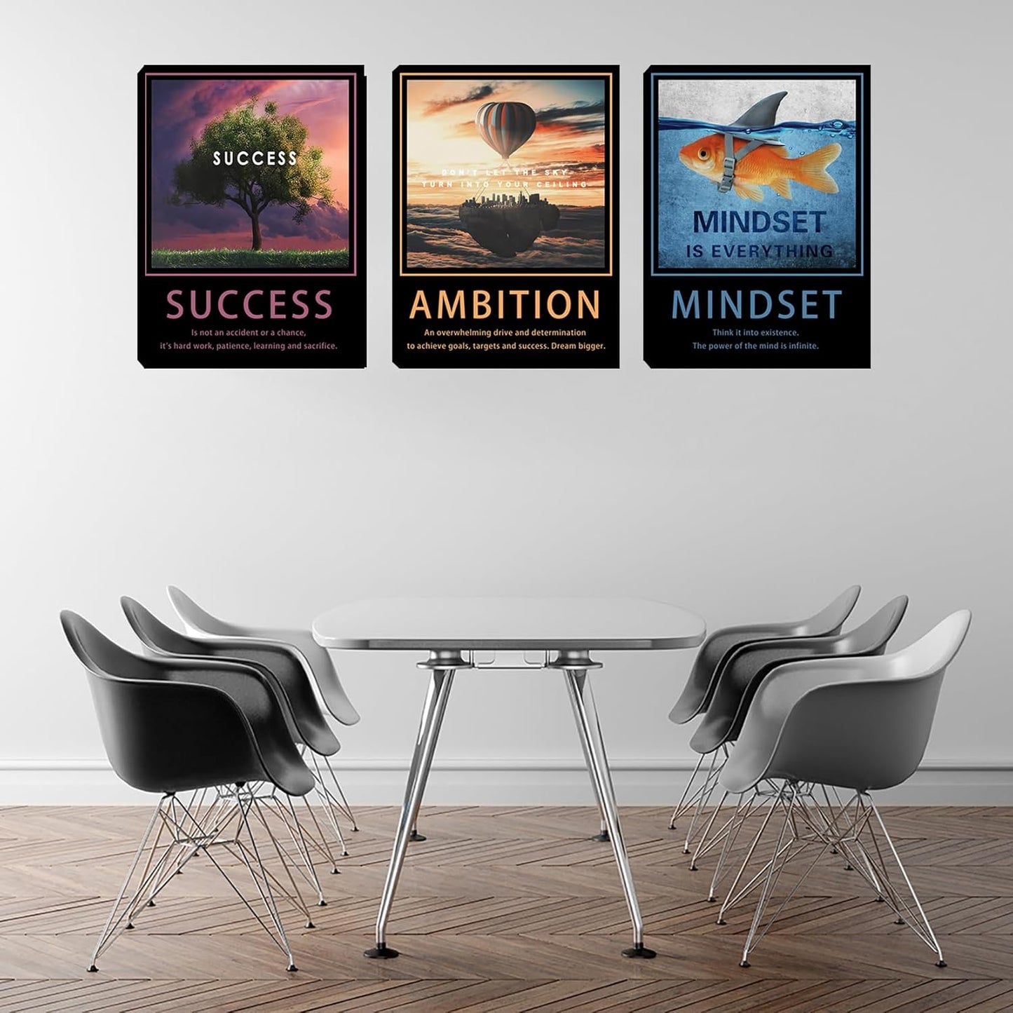 Inspirational Motivational Posters & Art - Wall Decor for Living Room, Bedroom & Home Office - Easy to Hang Framed Wall Decorations