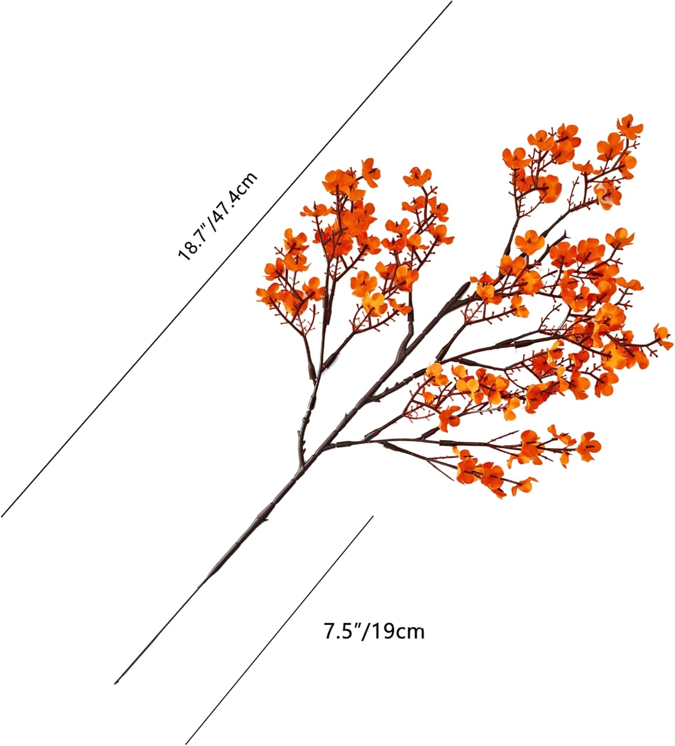 Mandy's Orange Artificial Baby’s Breath Flowers 6 Bundles Silk Gypsophila with Bendable Stems for Fall Centerpiece Wedding Decor and Table Arrangements