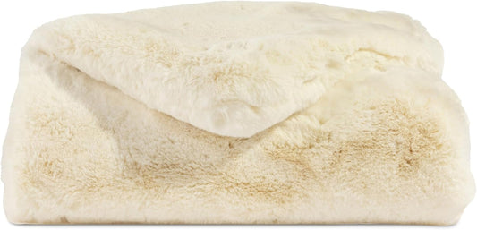 Cozy Earth Cuddle Blanket - Faux Fur Ultra-Soft Luxury Throw Blanket - Thick & Cozy Oversized Design for Lounging or Sharing - Machine Washable - Oversize Throw 80" x 60" Crème