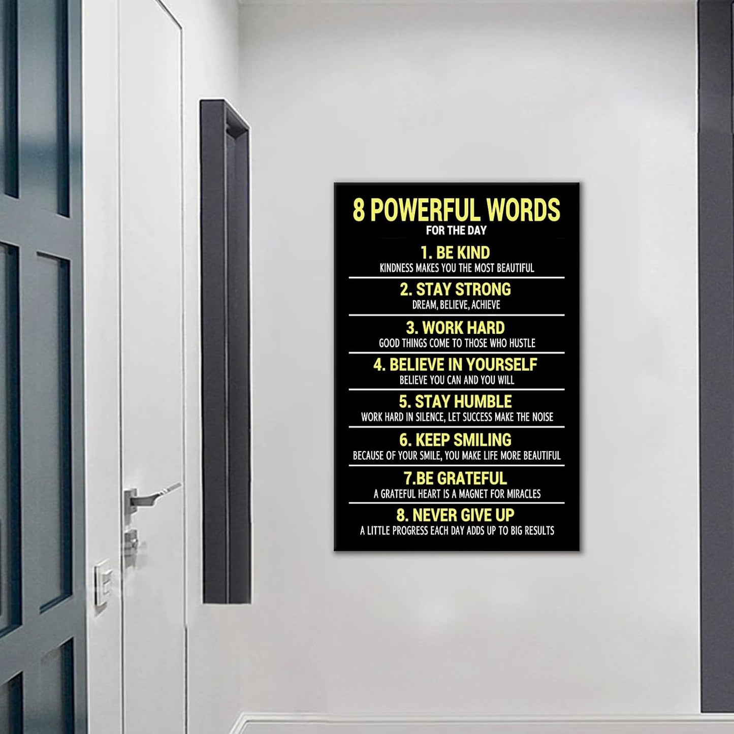 Inspirational Poster Wall Art Home Decor Motivational Quotes Printed on Canvas Daily Positive Affirmations for Men Women Picture Painting Artwork for Living Room Classroom Ready to Hang [24''Wx36''H]