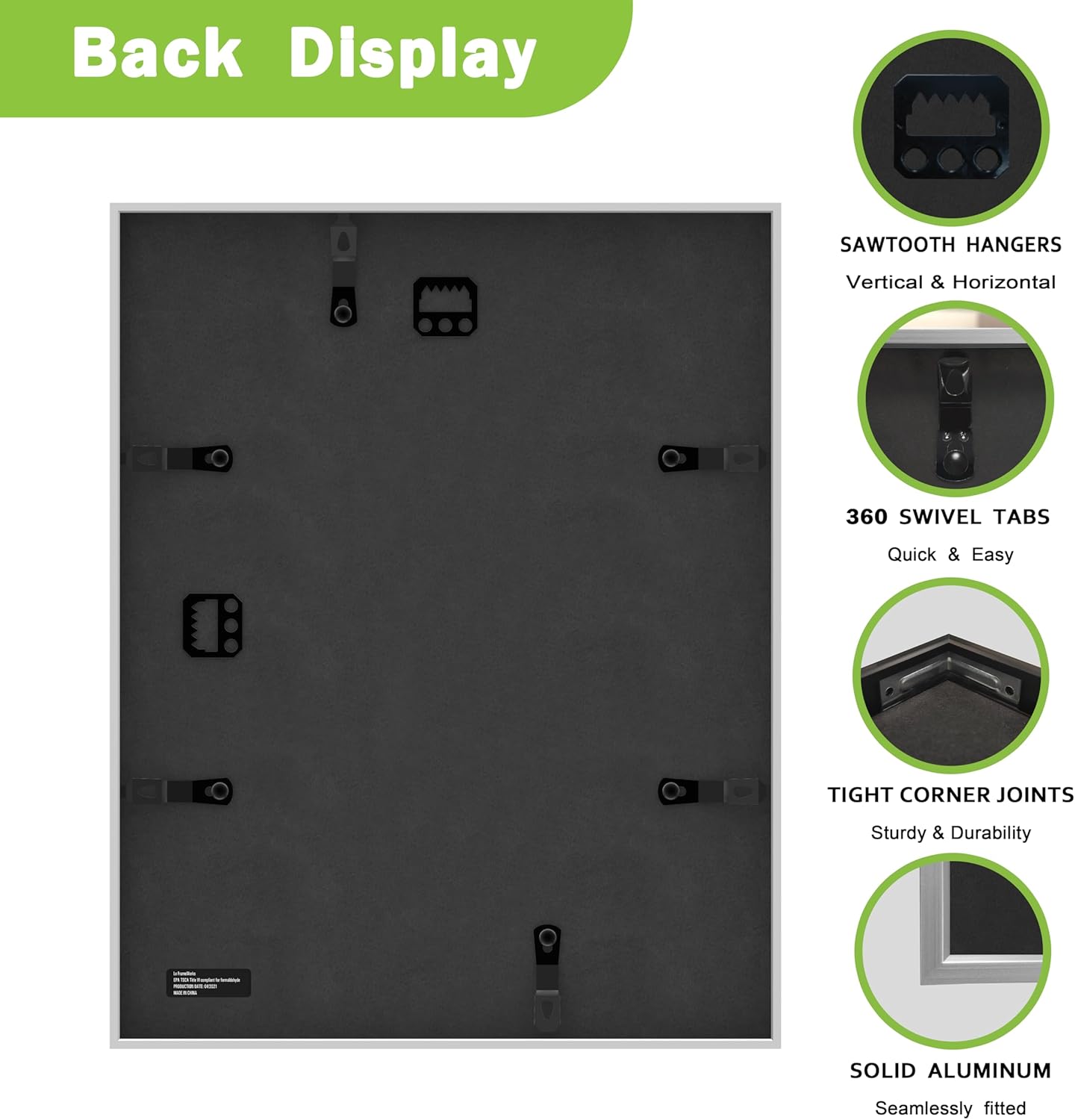 FrameWorks 11x14 Matted to 8x10 Picture Frame – Aluminum Frame w/Tempered Glass, Removable Mat for Photos, Posters, Art, Stylish Wall Frame for Home Decor, Gallery Walls, Office, Living Room - Gold