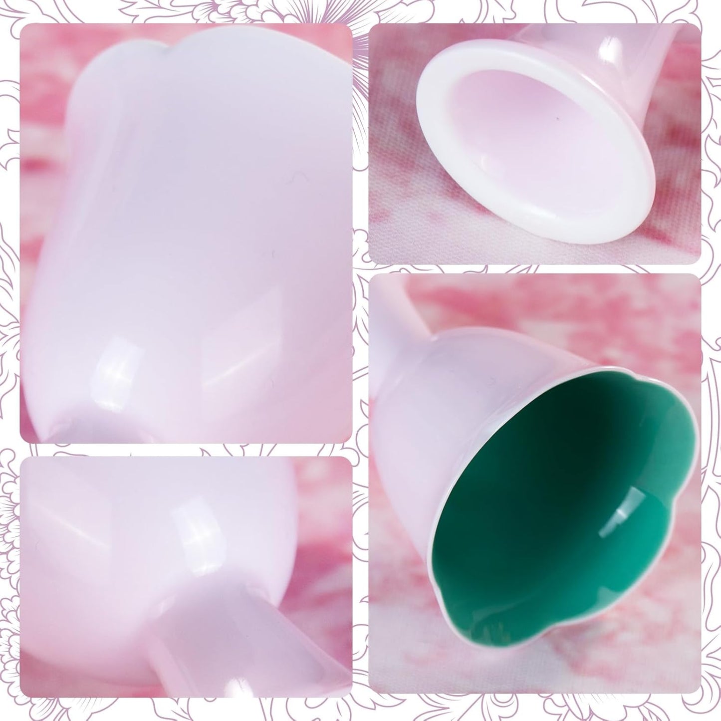 KAMMAK Ceramic Tea Cups Small, Cute Vintage Coffee Cup Set of 2, Porcelain Teacups Espresso Mug, 1.3oz Hand Painted Chinese Afternoon Tea Party Mugs, Birthday Gift for Women Men, Apricot Turquoise