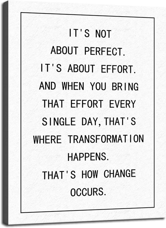 It's Not About Perfect It's About Effort Motivational Wall Art Decor Inspirational Quotes Canvas Posters Painting Wall Framed Modern Prints Artwork Wall Decoration Home Office Decor[18''W X 24''H]