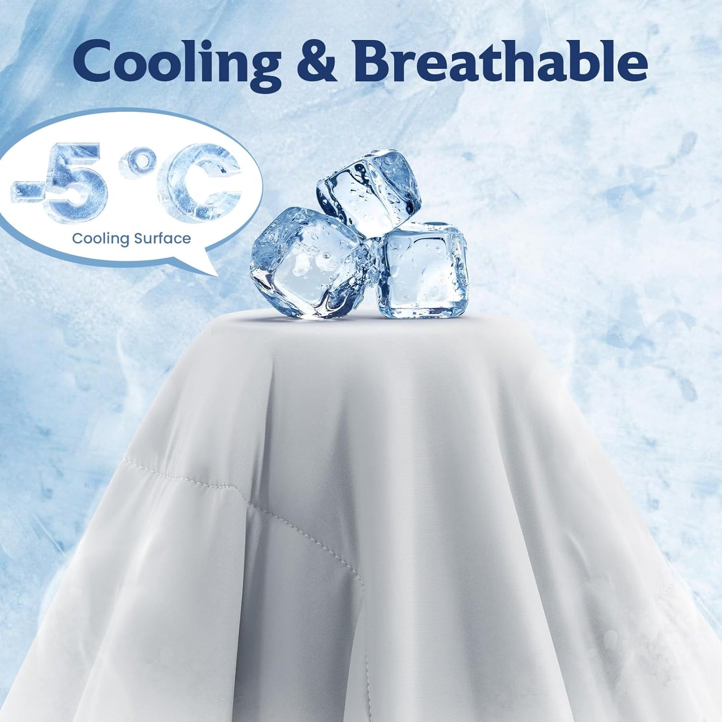 COHOME Cooling Comforter Queen/Full, Cooling Blanket for Hot Sleeper and Night Sweats, Cold Touch Fabric Absorbs Body Heat, Double-Sided Cool Design Soft Fluffy (Grey, (90"x90"))