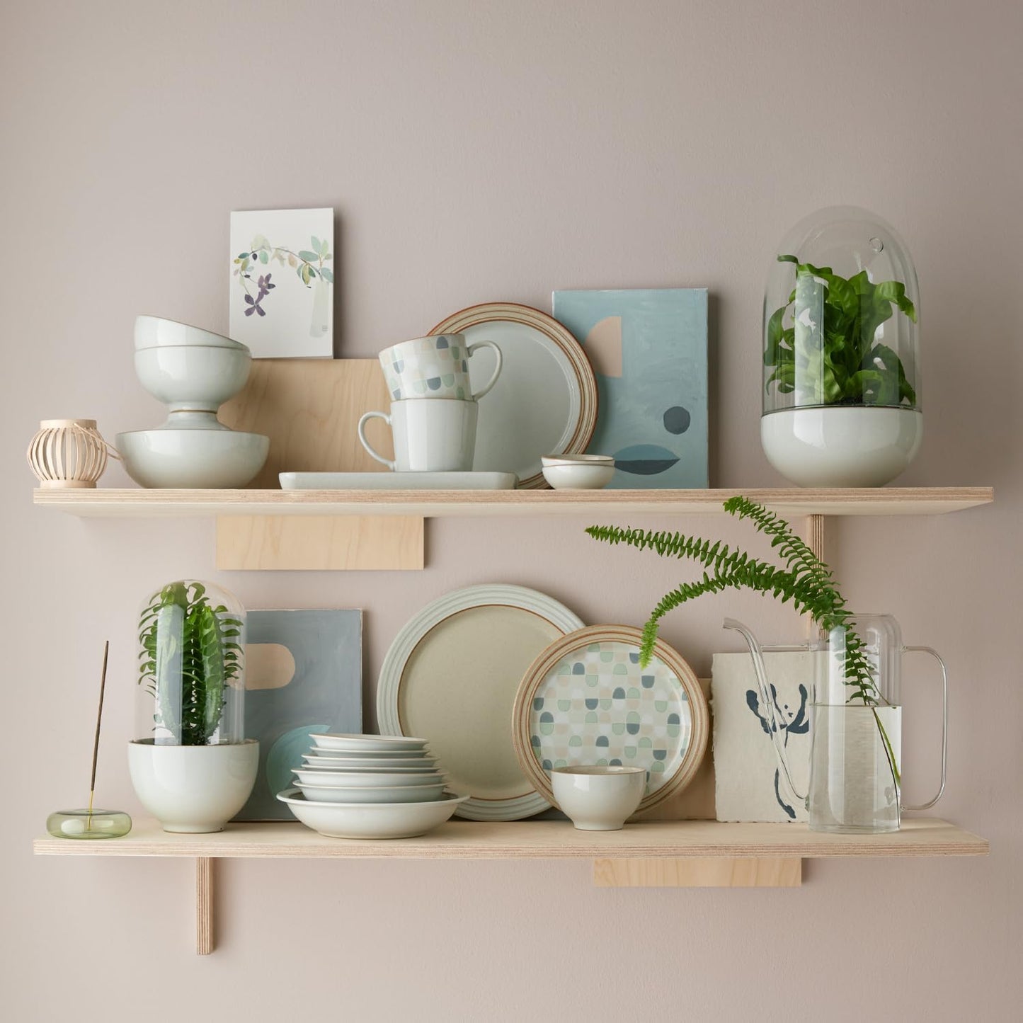 Denby - Heritage Atrium Medium Plates Set of 4-8.8in Natural Ceramic Stoneware Tableware - Dishwasher & Microwave Safe - Scratch & Chip Resistant Dinner, Lunch, Salad Plates For Everyday Use