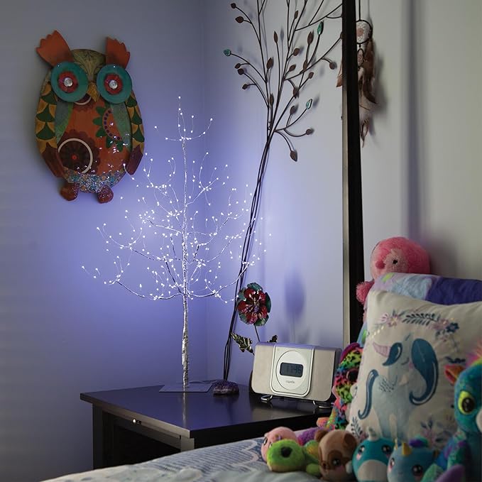 3 Ft Silver Fairy Light Tree Room Décor Home Décor Artificial Tree, 270 Cool White LED Lights