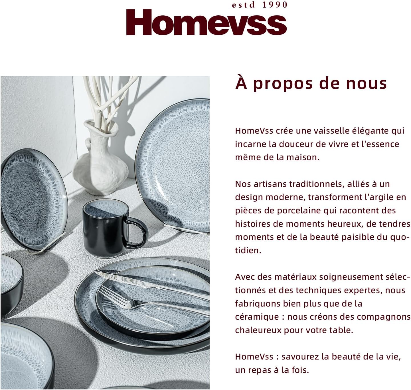 Euro-Nordic Stoneware 20pc Dinnerware Set, Reactive Glaze Bubble Frost