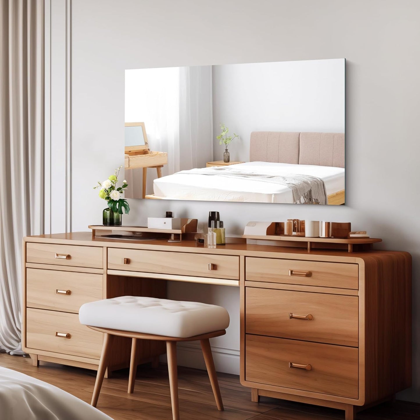 Frameless Mirror, 24x40 Inch Rectangle Bathroom Mirrors for Wall, Upgraded Shatterproof Large Vanity Mirror Over Sink with Polished Edge for Bathroom, Bedroom, Living Room and Entryway