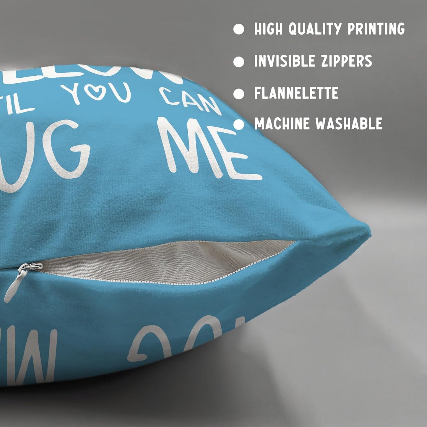 Hug This Pillow Until You Can Hug Me Throw Pillow Covers Decor for Bedroom, 18'' x 18'' Pillow case, Boyfriend Girlfriend Birthday Gifts,Long Distance Relationships Gifts,Valentine's Day Gifts (blue)