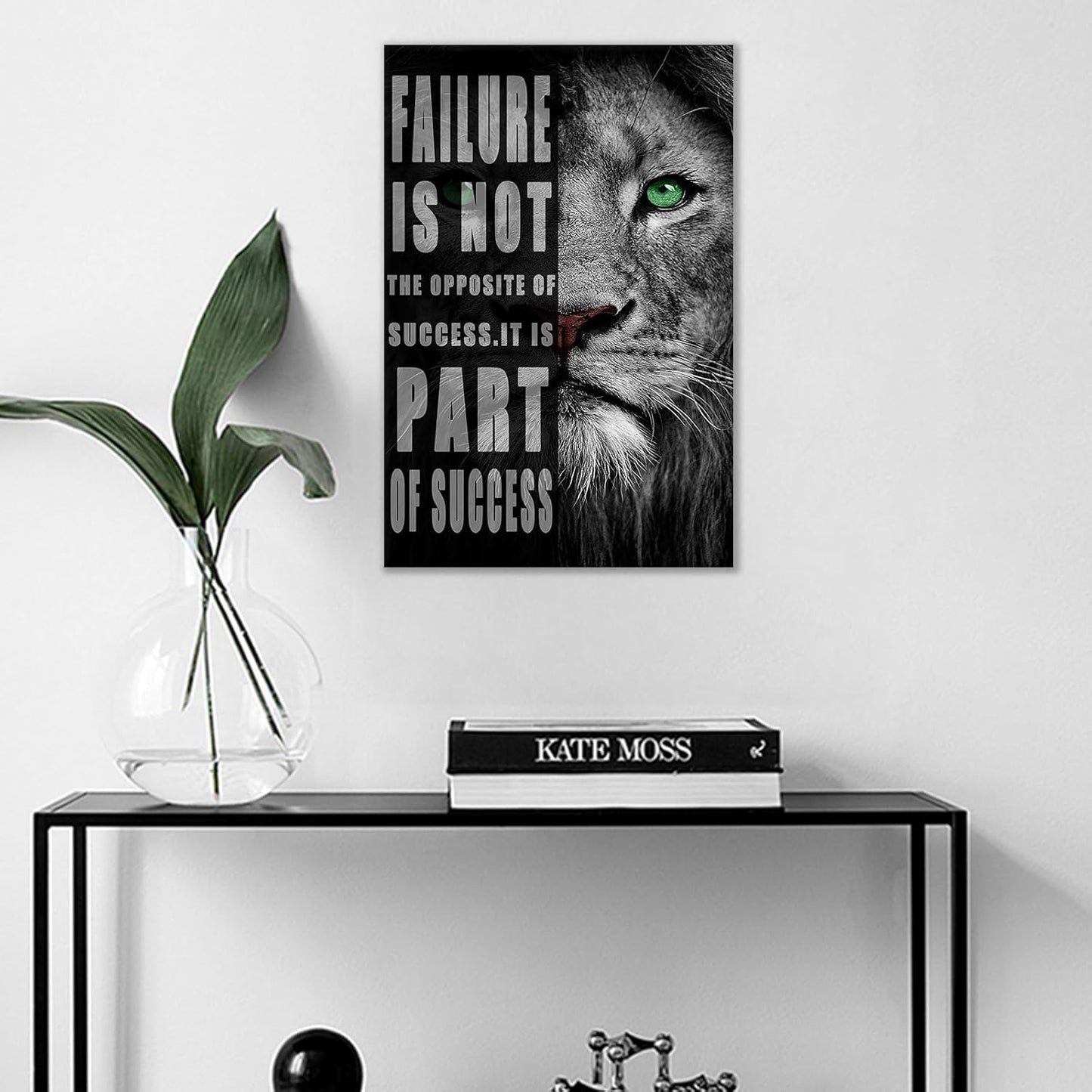 Lion Wall Art Inspirational picture Entrepreneur Quotes Motivational Animal Painting Poster Print on Canvas Wall Artwork for Living Room Bedroom Office Framed Ready to Hang [12''W x 18''H]