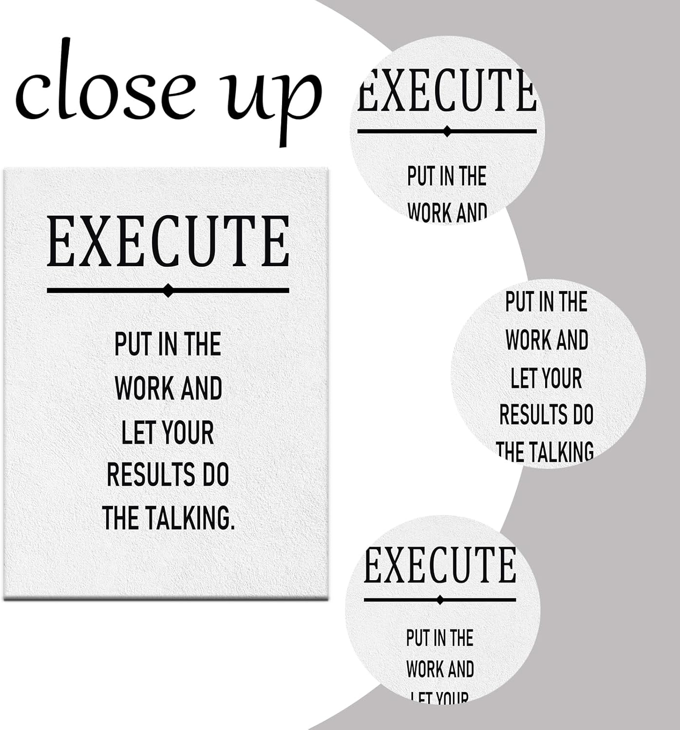 Execute Office Motivational Canvas Wall Art Large Poster Inspirational Quotes Picture Painting Wall Decor Artwork for Modern Home Living Room Office Gym Library Stretched and Framed [30''W X 40''H]