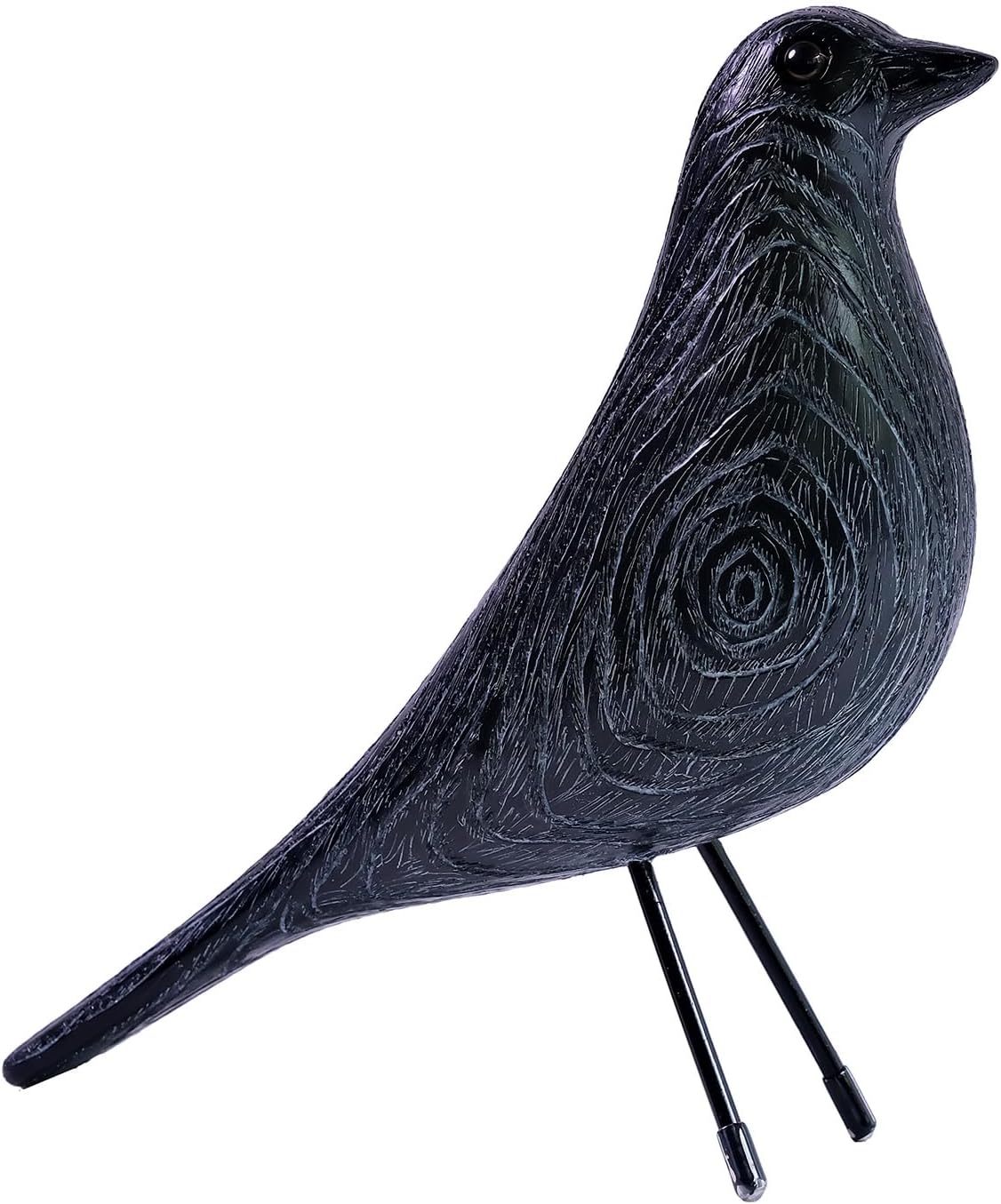 Mid Century Home Decor, House Bird, Adornment Office Home Decor, Desk Dove Ornament, Arts Pigeon Gifts, Replica Sculpture(Woodgrain, White Stripe)