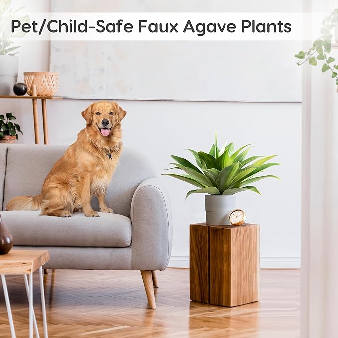 Velener Fake Agave Artificial Plants, Fake Succulents Plant for Room Decor, Unpotted Faux Agave Stems Plant for Outdoor/Indoor Decor, 22 inches