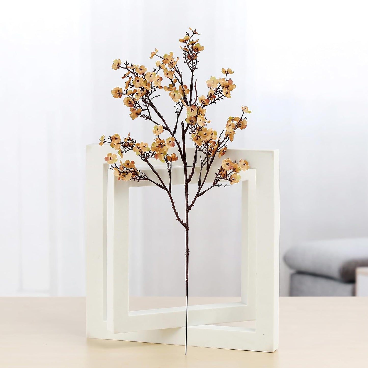 JAKY-Global Babys Breath Silk Artificial Flowers Bulk 20pcs for Fall Decor Fake Flower Bouquet Bulk for Home Kitchen Indoor Bouquet Floral Arrangement Table Centerpieces Party Decor(Khaki)