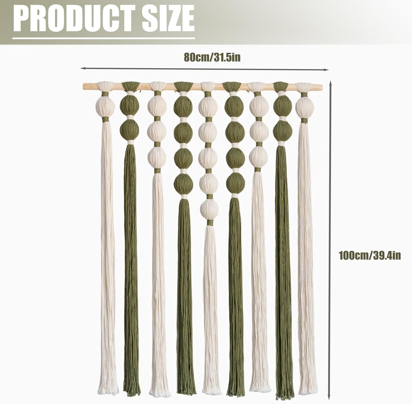 HYVAKUPPA Macrame Wall Hanging Large Boho Woven Tapestry Wall Decor Yarn Art Bohemian Handwoven Sphericity Cotton Textile Tapestry for Living Room Bedroom