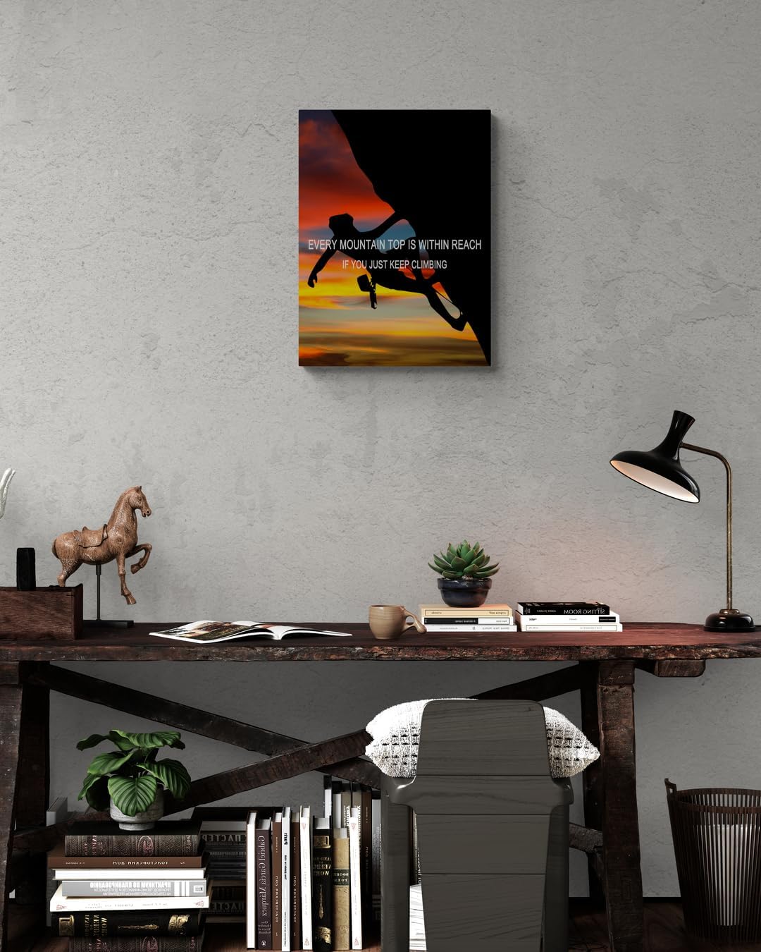 GoForArt Mountain Motivational Canvas Wall Art, Famous Quote Prints Wall Decor, Positive Inspirational Poster for Office Living Room, Bedroom Dining Room Artwork Home Decoration 12x18in