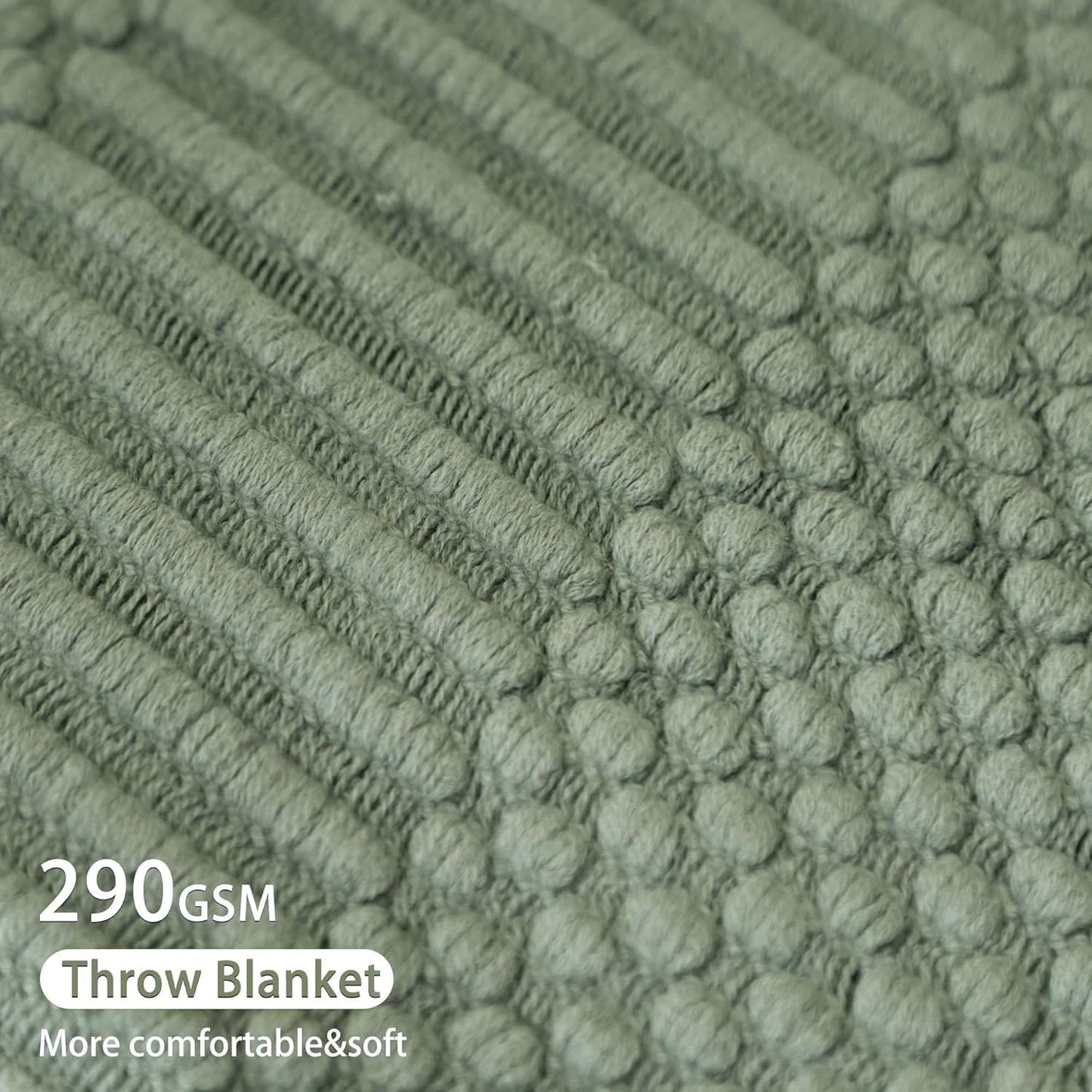 Blagic Knitted Throw Blanket for Couch, Bed and Sofa. Super Soft Blanket with Tassels, Sage Green Throw Blanket, 50 x 60 Inches Lightweight & Cosy Home Decor