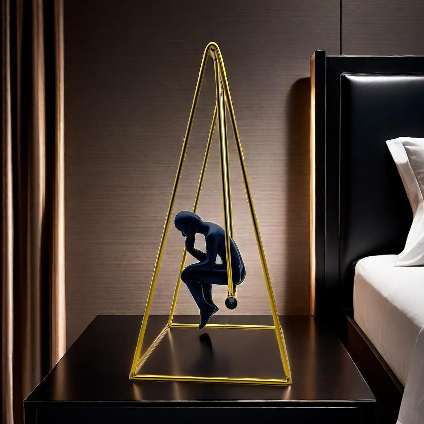 FUNSXBUG 11.5 Inch The Thinker Statue Thinking Man Statues Sitting on The Swing Sculptures Collectible Figurine Home Decor Living Room Decoration