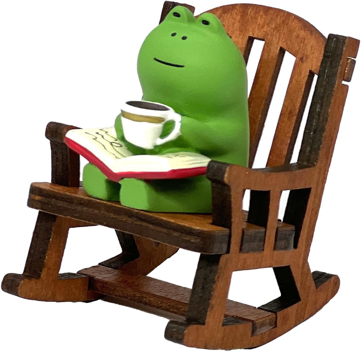 Miniature Frog Figurines, Cute Frog Desk Accessories for Desk Decor, Funny Gifts for Garden Decor, Mini Resin Animal Garden Statues (Green)