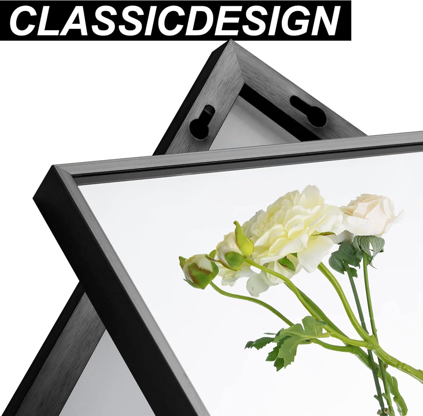 Black Bathroom Mirror for Wall, 30x60 Inch Rectangle Mirrors with Metal Frame, Modern Vanity Wall Mirror Decor for Entryway Hangs, Bathroom Living Room Horizontal or Vertical