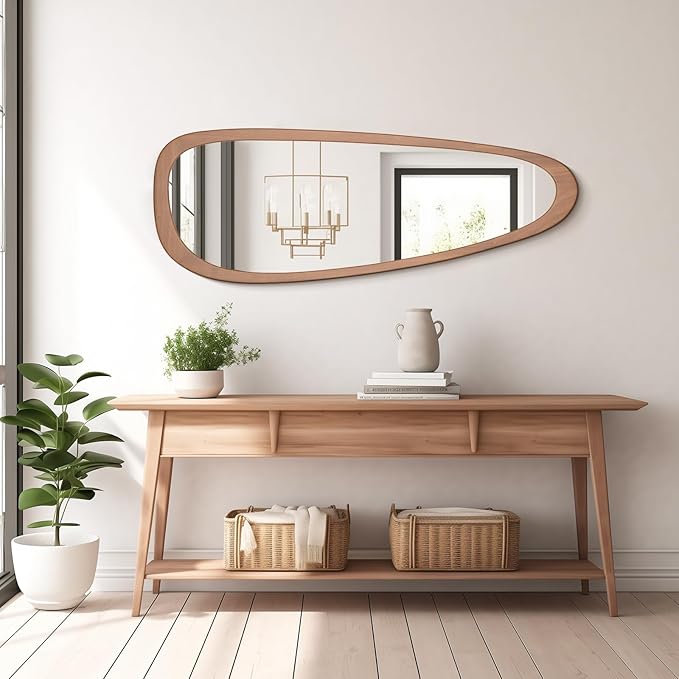 WallBeyond Asymmetrical Mirror, Irregular Mirror Full Length, Boho Wall Mirrors Decorative for Bedroom Living Room Entryway Hall, Mid Century Modern Decor 60" H x 22" W