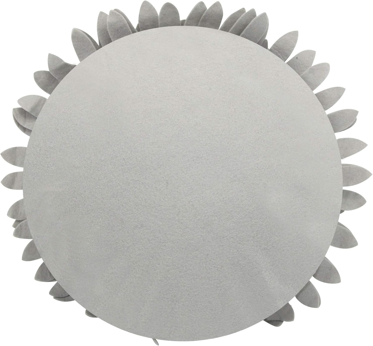 Flower Decorative Pillow - 3D Daisy Flower Pillow, Sunflower Throw Pillow -14.5 x 13 inch Round Decor Pillow - Flower Home Decorations - Couch & Bed Flower-Shaped Pillow (Case + Insert, Solid Grey)