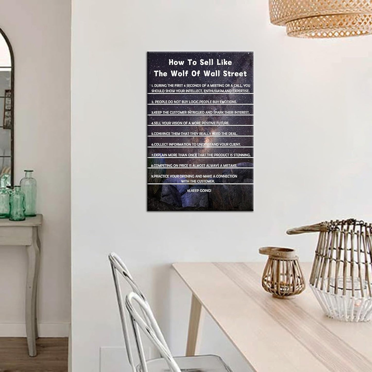 Inspirational Canvas Wall Art Entrepreneur Quotes The Wolf Of Wall Street Motivational Poster Print Artwork for Home Bedroom Bathroom Office Picture Decoration Ready to Hang [12''Wx18''H]