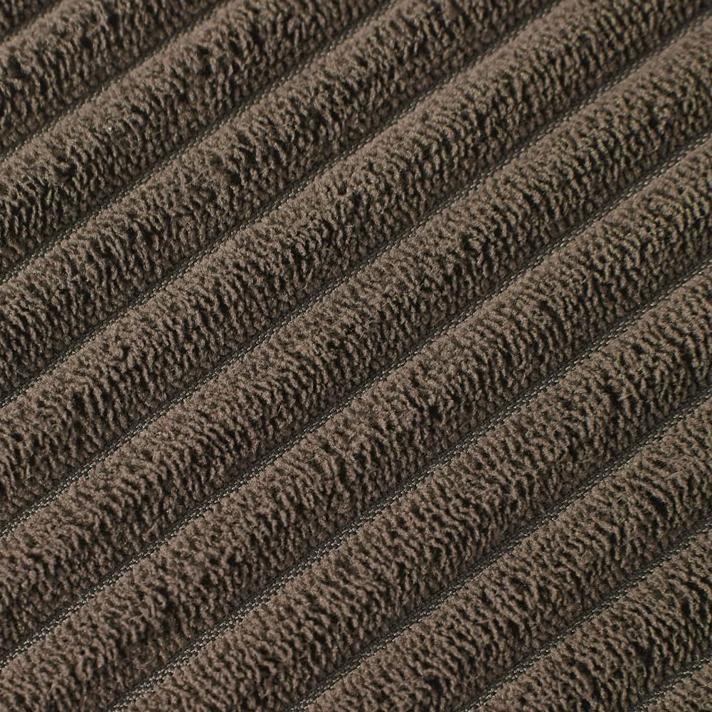 Fancy Homi Pack of 2 Dark Brown Decorative Throw Pillow Covers 22x22 Inch with Pom-poms for Couch Bed, Soft Corduroy Solid Square Cushion Case 55x55 cm, Farmhouse Boho Home Decor