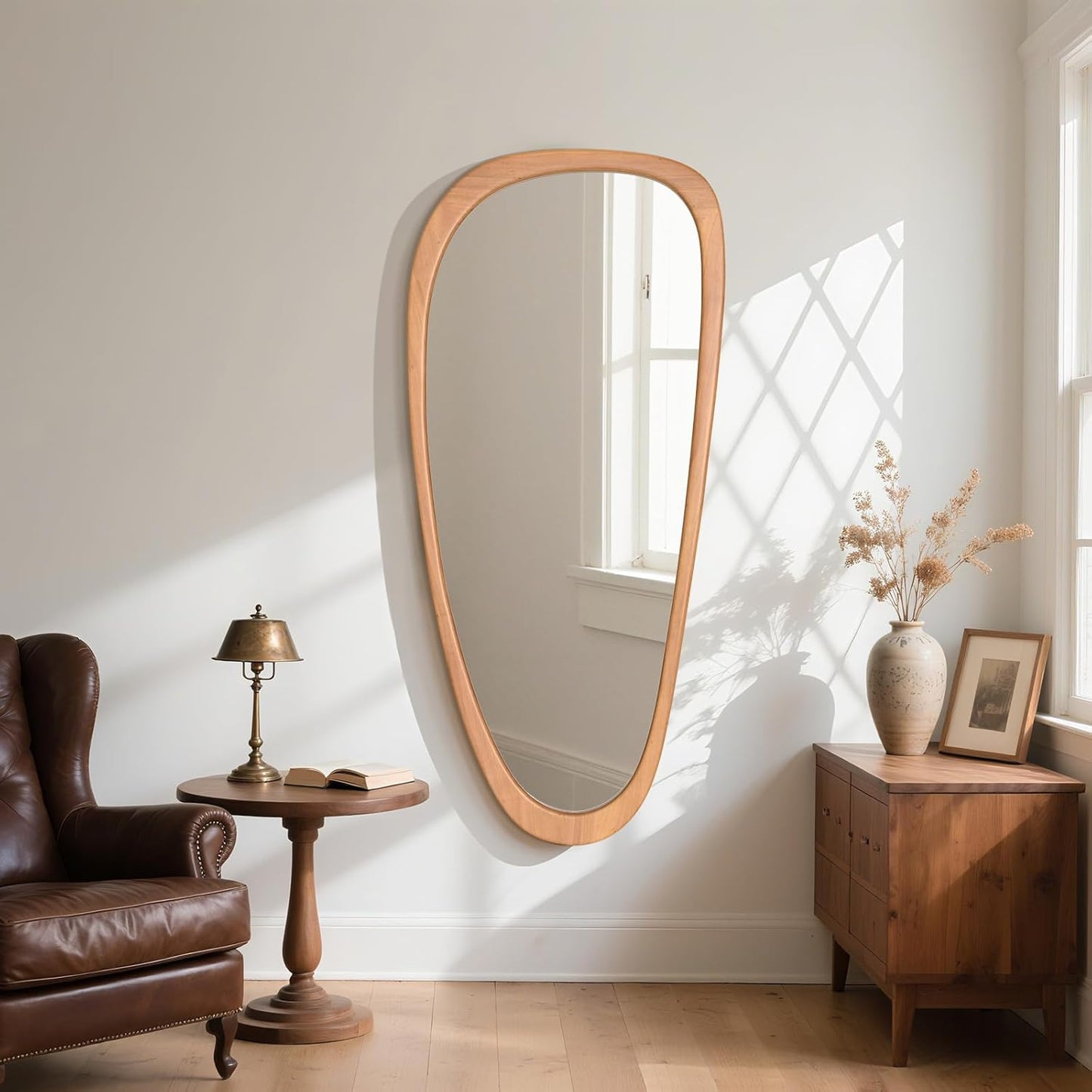 HOMECOOKIN Asymmetrical Mirror, Irregular Mirror Full Length, Boho Wall Mirrors Decorative for Bedroom Living Room Entryway Hall, Mid Century Modern Decor 48" H x 22" W
