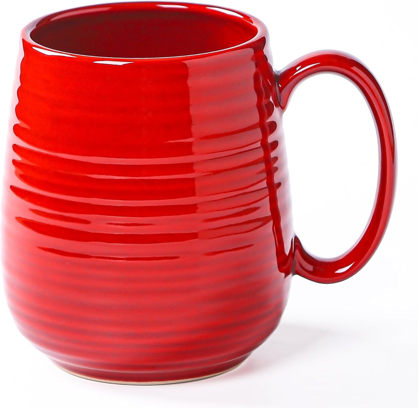Large Coffee Mugs, Extra Large Ceramic Coffee Mug, 23 oz Handmade Pottery Mug, Big Tea Cups with Handle for Office and Home, Dishwasher and Microwave Safe (Red)