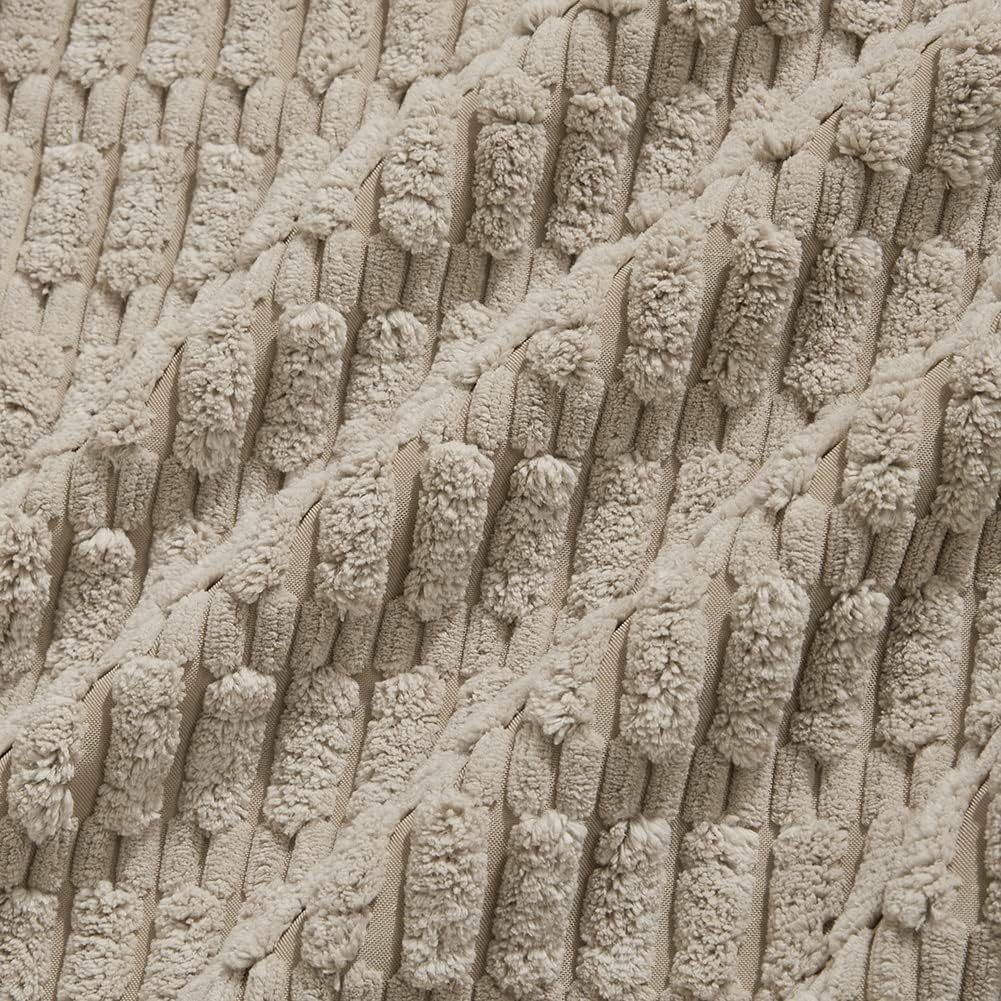 Fancy Homi 4 Packs Taupe Decorative Throw Pillow Covers 12x24 Inch for Living Room Couch Bed, Rustic Modern Farmhouse Boho Home Decor, Soft Plush Corduroy Cute Square Accent Cushion Case 30x60 cm