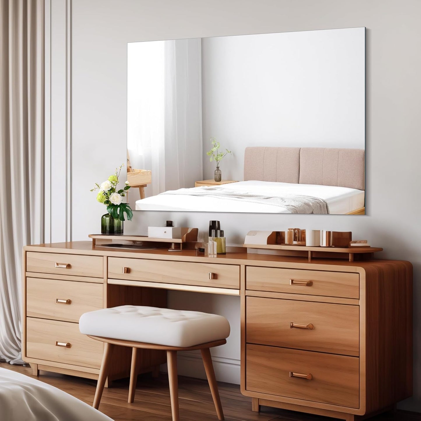 Frameless Mirror, 30x40 Inch Rectangle Bathroom Mirrors for Wall, Upgraded Shatterproof Large Vanity Mirror Over Sink with Polished Edge for Bathroom, Bedroom, Living Room and Entryway