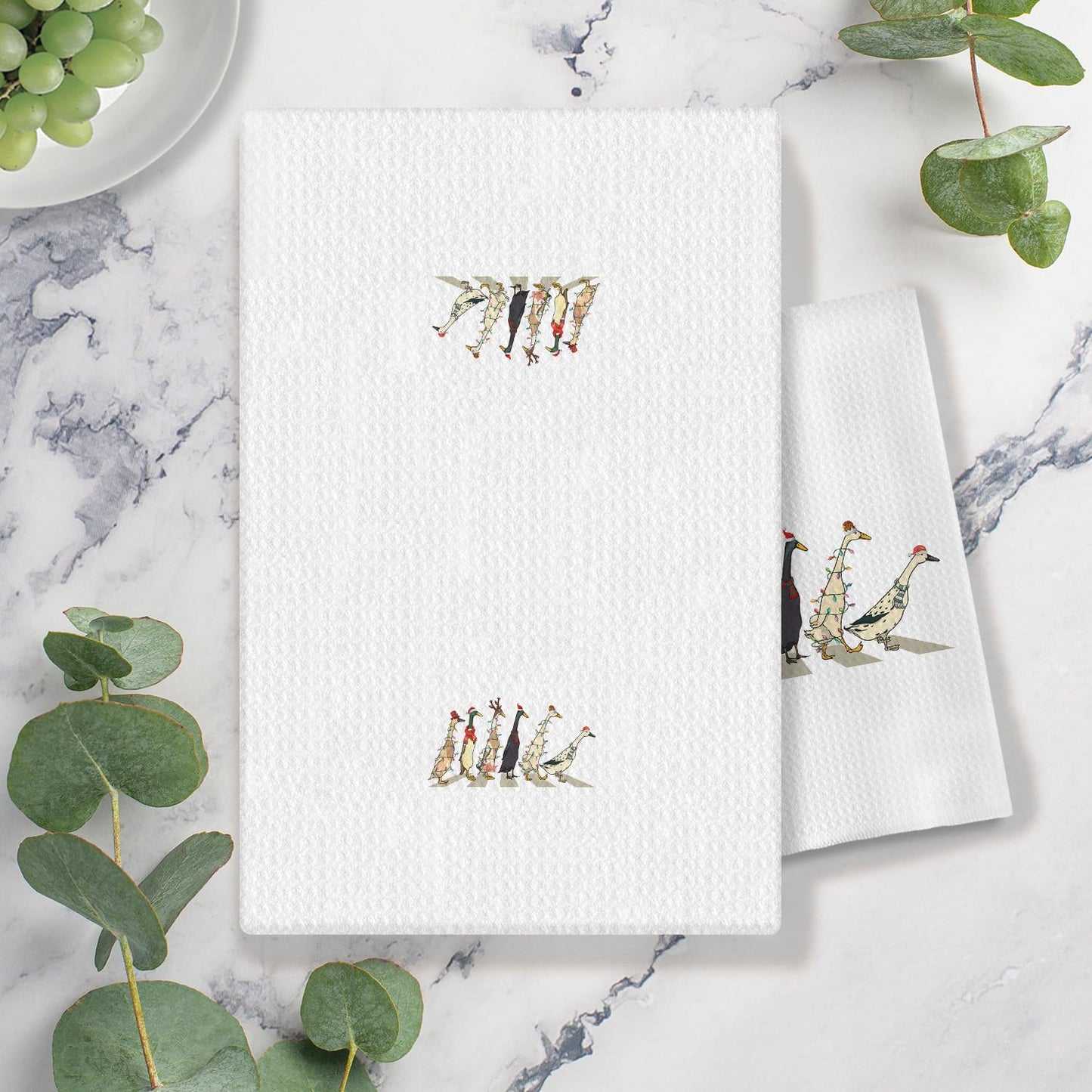 Duck Christmas Kitchen Towels, Duck Gifts for Women, Christmas Dish Towels Tea Towel Bathroom, 16x24 Inches