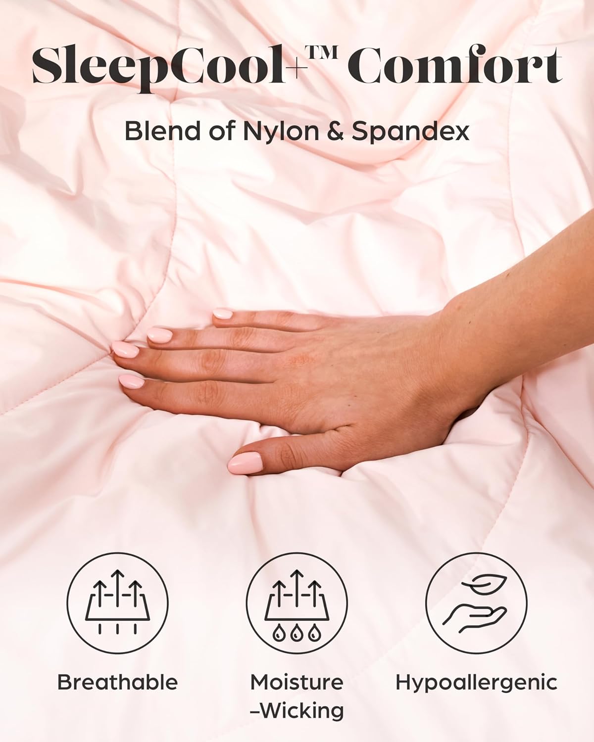 Lavish Comforts® Cooling Comforter Queen Size│Premium Cold Blanket Summer Comforter Q-Max>0.4│Cooling Blanket Queen Size/Full Size 90"x90" Light Pink Bedding