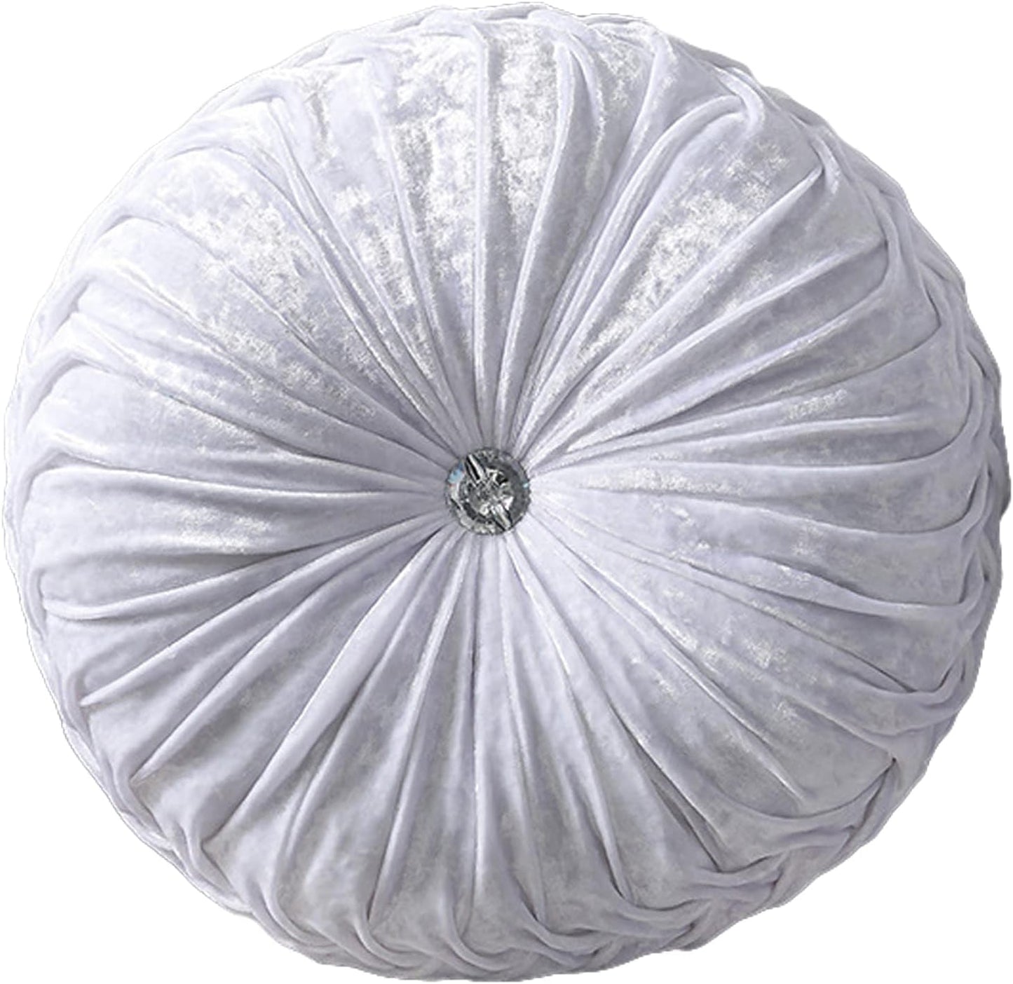 HLOVME Decorative Round Throw Pillow for Couch Bed Living Room Small Floor Pillow Cushion for Adults Kids 13.7" (A01-White)