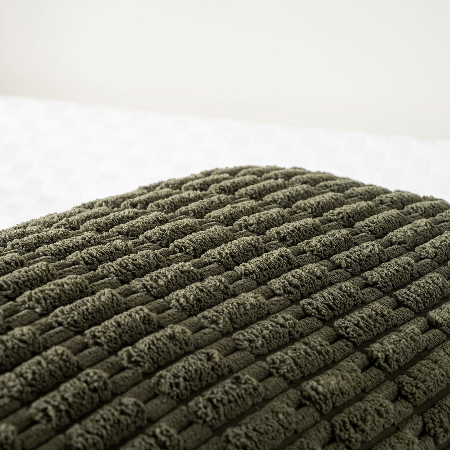 Fancy Homi Olive Green Long Body Lumbar Decorative Throw Pillow Covers 20x54 Inch for Bed Couch Bedroom, Soft Corduroy Rectangle Solid Pillow Case 50x137 cm, Rustic Farmhouse Boho Room Decor