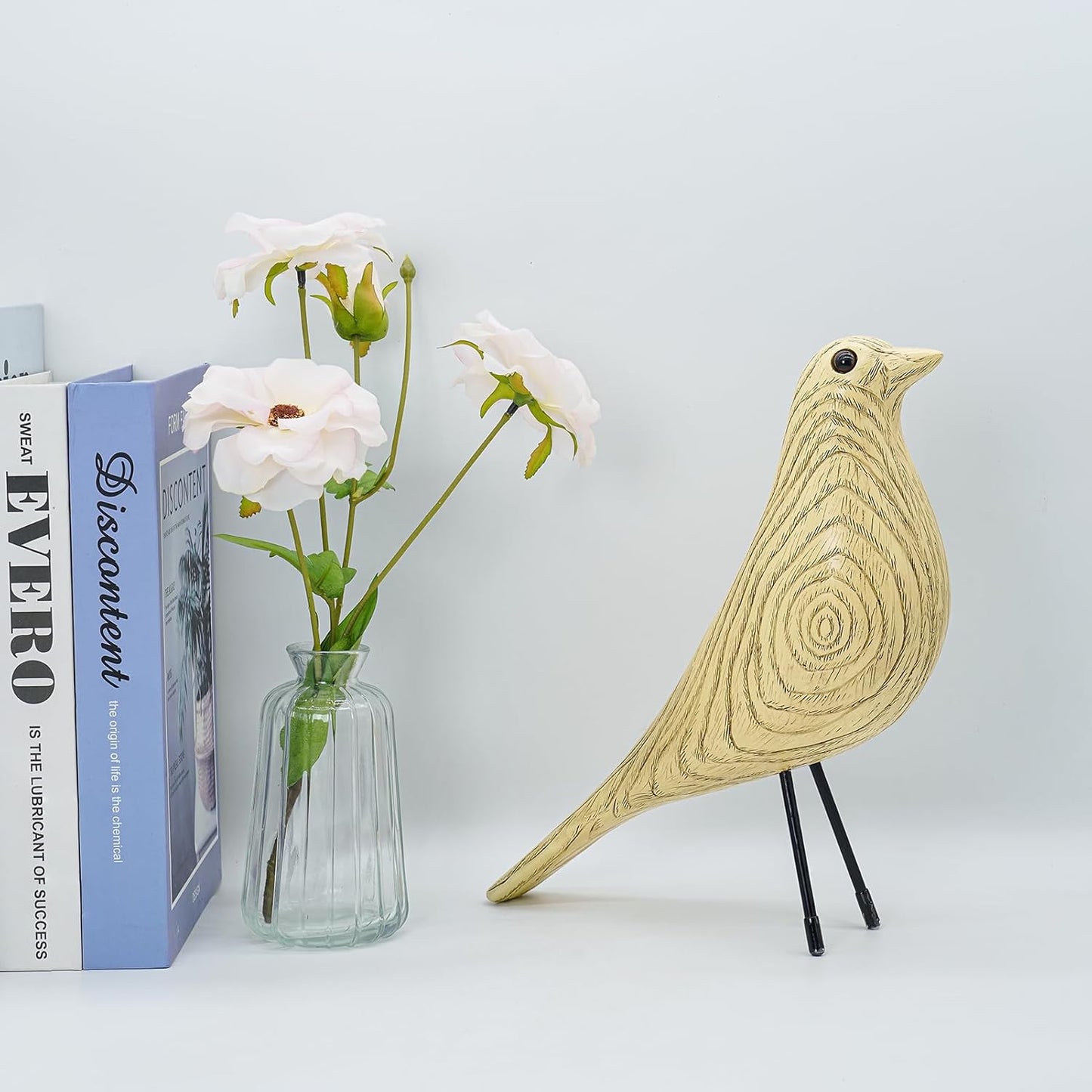 Mid Century Home Decor, House Bird, Adornment Office Home Decor, Desk Dove Ornament, Arts Pigeon Gifts, Replica Sculpture(Woodgrain, Beige)