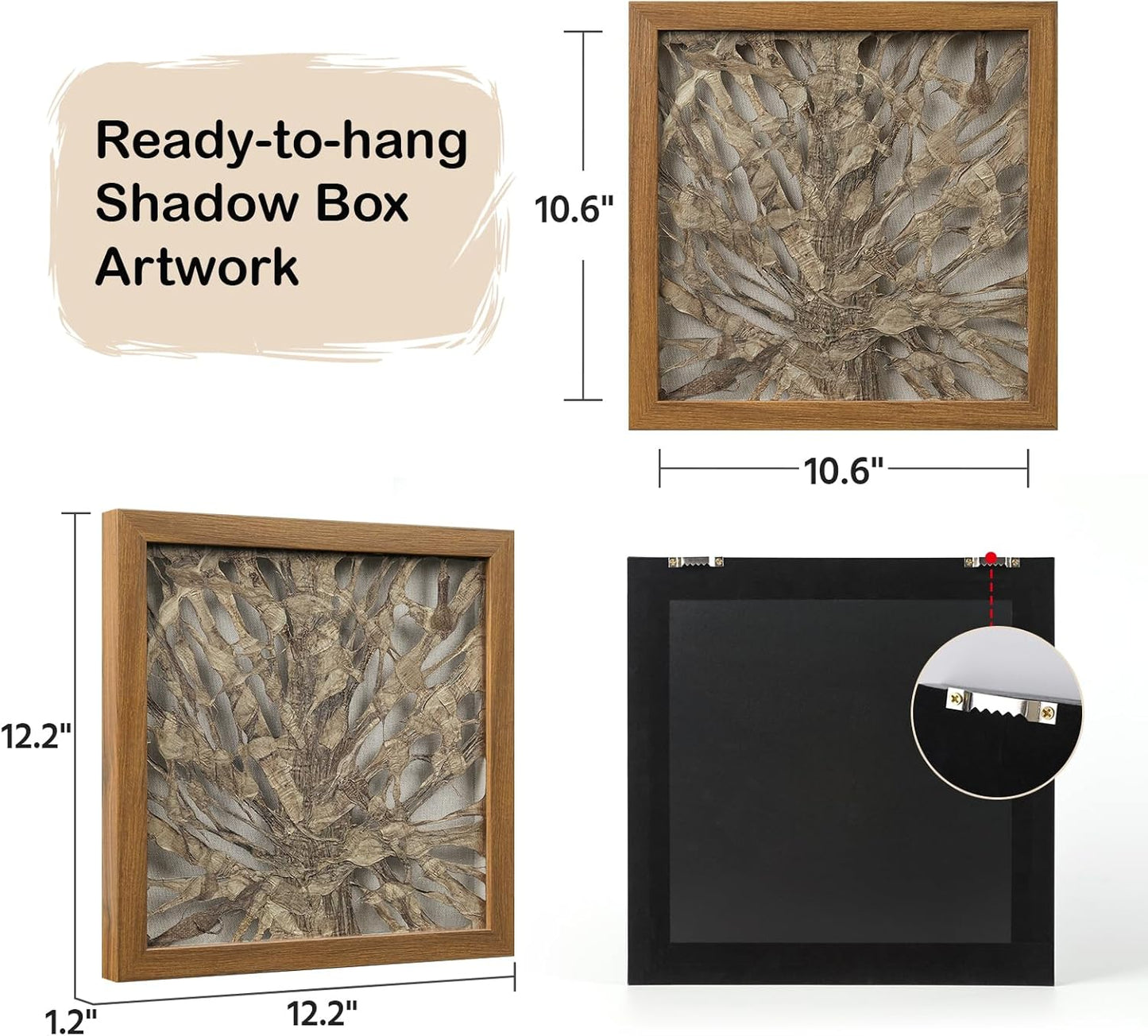 FOLKOR Abstract Wall Art Decor for Home Apartment, 12" Handmade Paper Shadow Box Artwork, Geometric Wall Hanging Plaque for Living Room Bedroom Coffee Book Shop Birthday Housewarming Wedding Gift