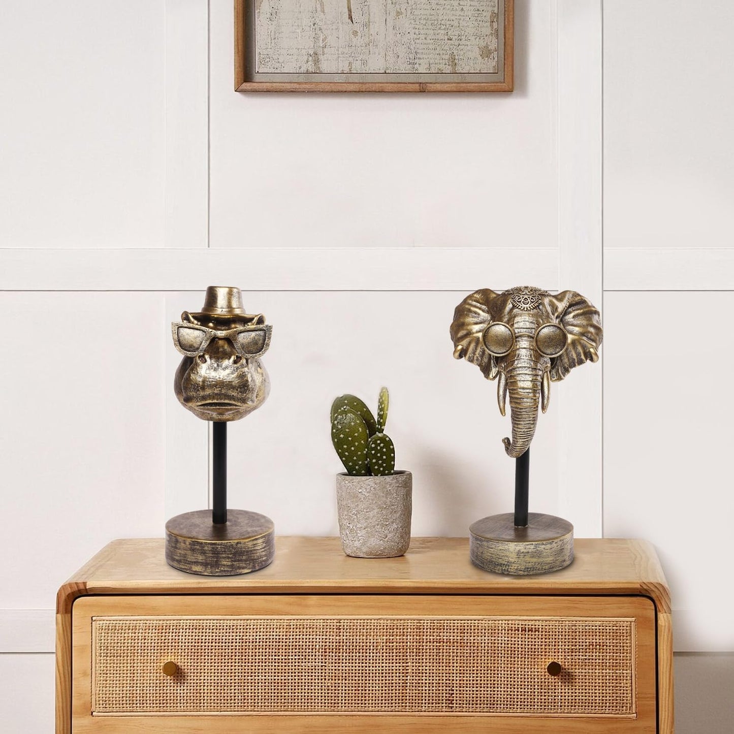 Handcrafted Resin Sculpture (Hippopotamus)- Statue Decoration Modern Home Decor Accent, Trending Living Room & Office Decor, Elegant Tabletop & Shelf Decor for Desk, Bookshelf, Nightstand