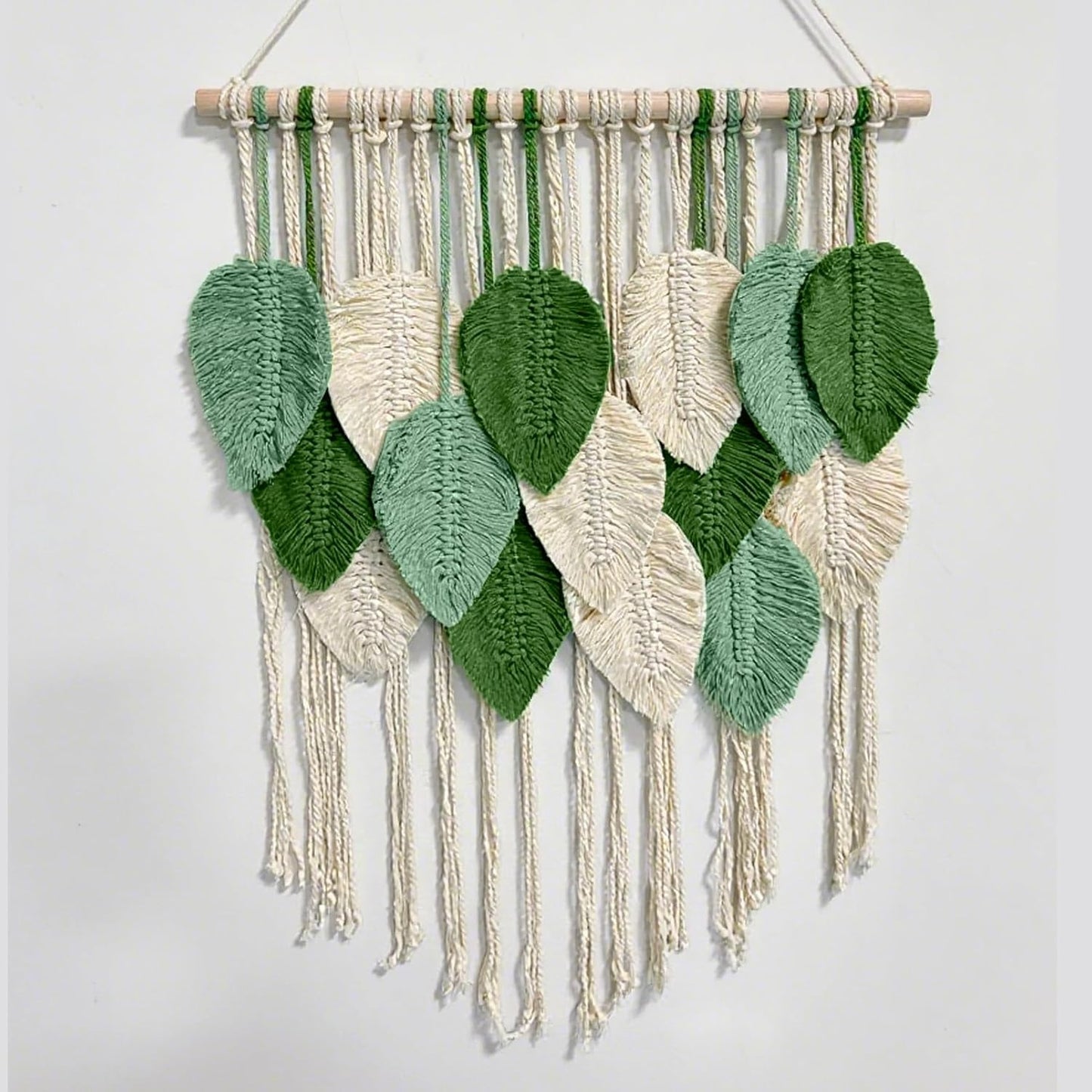 Macrame Wall Hanging Boho Wall Tapestry Handmade Woven Leaf Wall Decor Crochet Wall Art for Home Office Apartment(23.6" W x 31.5" L)