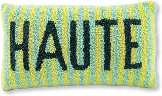 FURBISH Hook Decorative Throw Pillow - Haute - 9"x16" - Small Embroidered Designer Pillow for Living Room, Couch, Sofa, Chair & Bed - Eclectic Home Decor