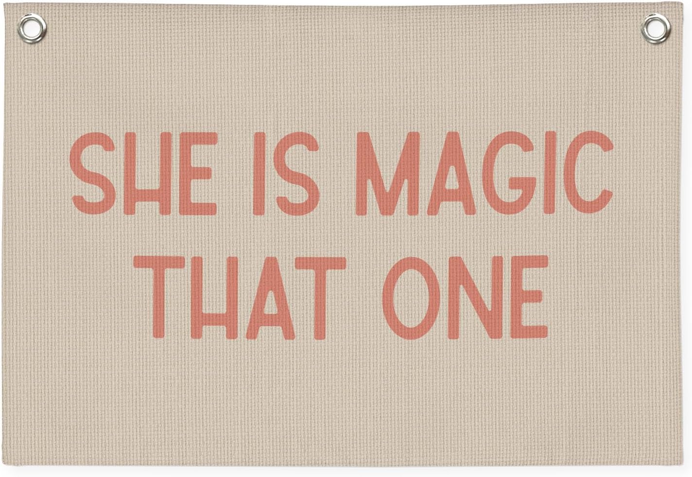 Girls Room Decor，She Is Magic That One Linen Canvas Banner– Inspirational Wall Art for Nursery Kids，Girl Room Decor – 30x20 Inch