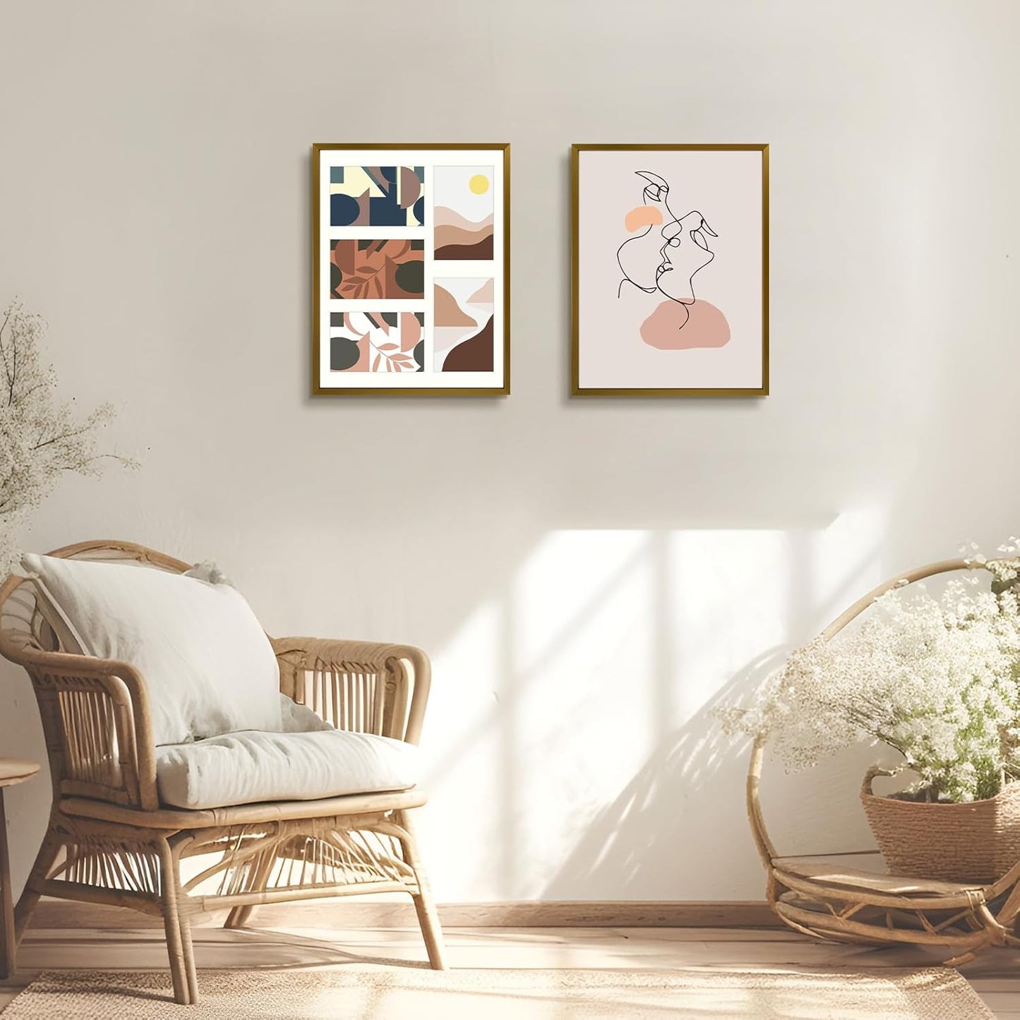 Frametory - 11x14 Aluminum Collage Picture Frame - Display 4x6 Pictures with 5 Openings Mat - Real Glass Front - Horizontal/Vertical Wall Mount - Bronze 1 Pack